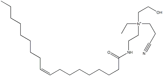 N-(2-Cyanoethyl)-N-ethyl-N-(2-hydroxyethyl)-2-[[(Z)-1-oxo-9-octadecenyl]amino]ethanaminium Struktur