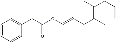 Phenylacetic acid 4,5-dimethyl-1,4-octadienyl ester Struktur