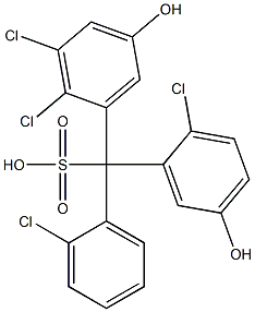 (2-Chlorophenyl)(2-chloro-5-hydroxyphenyl)(2,3-dichloro-5-hydroxyphenyl)methanesulfonic acid Struktur