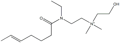 2-[N-Ethyl-N-(5-heptenoyl)amino]-N-(2-hydroxyethyl)-N,N-dimethylethanaminium Struktur