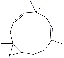 (4E,8E)-2,6,6,9-Tetramethyl-1,2-epithio-4,8-cycloundecadiene Struktur