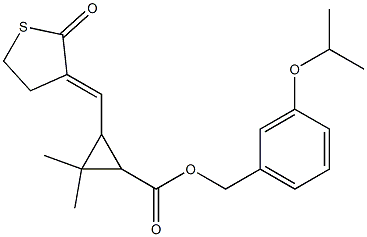 3-[[(3E)-2-Oxothiolan-3-ylidene]methyl]-2,2-dimethylcyclopropanecarboxylic acid 3-isopropoxybenzyl ester Struktur