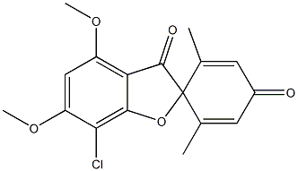 7-Chloro-4,6-dimethoxy-2',6'-dimethylspiro[benzofuran-2(3H),1'-[2,5]cyclohexadiene]-3,4'-dione Struktur