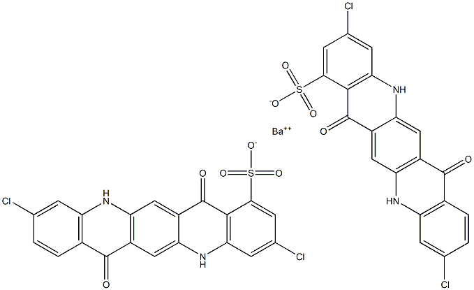 Bis[3,10-dichloro-5,7,12,14-tetrahydro-7,14-dioxoquino[2,3-b]acridine-1-sulfonic acid]barium salt Struktur