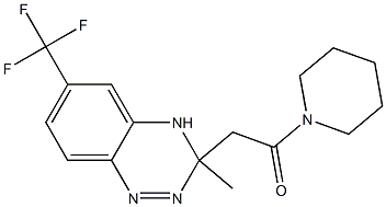 6-(Trifluoromethyl)-3-methyl-3-[(piperidinocarbonyl)methyl]-3,4-dihydro-1,2,4-benzotriazine Struktur