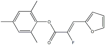 (Z)-2-Fluoro-3-(2-furanyl)acrylic acid 2,4,6-trimethylphenyl ester Struktur