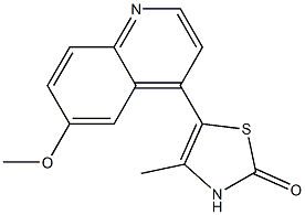 4-Methyl-5-(6-methoxy-4-quinolyl)thiazol-2(3H)-one Struktur