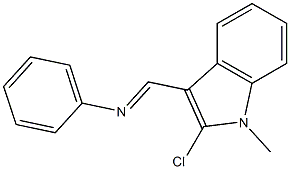 2-Chloro-1-methyl-3-[[(phenyl)imino]methyl]-1H-indole Struktur