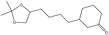 3-[4-(2,2-Dimethyl-1,3-dioxolan-4-yl)butyl]-1-cyclohexanone Struktur