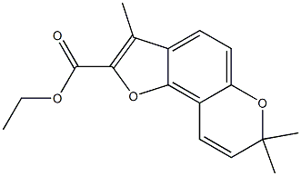 3-Methyl-7,7-dimethyl-7H-furo[2,3-f][1]benzopyran-2-carboxylic acid ethyl ester Struktur