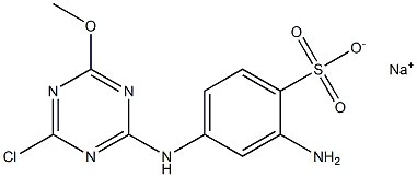 2-Amino-4-(4-chloro-6-methoxy-1,3,5-triazin-2-ylamino)benzenesulfonic acid sodium salt Struktur