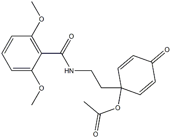 N-[2-(1-Acetoxy-4-oxo-2,5-cyclohexadienyl)ethyl]-2,6-dimethoxybenzamide Struktur