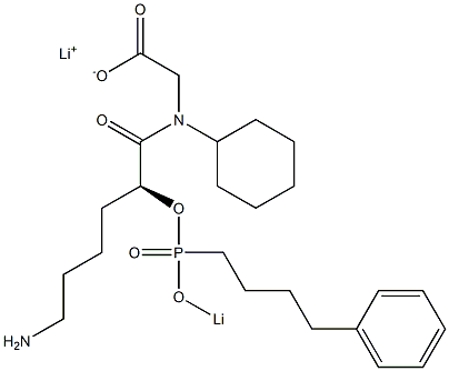 [N-[(2S)-6-Amino-2-[lithiooxy(4-phenylbutyl)phosphinyloxy]hexanoyl]-N-cyclohexylamino]acetic acid lithium salt Struktur