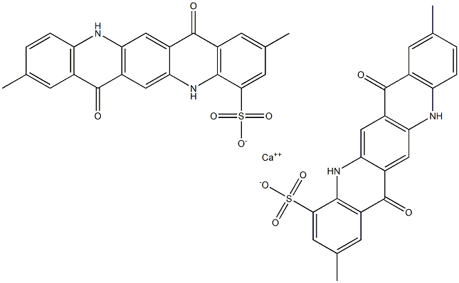 Bis[5,7,12,14-tetrahydro-2,9-dimethyl-7,14-dioxoquino[2,3-b]acridine-4-sulfonic acid]calcium salt Struktur