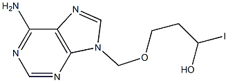 6-Amino-9-(2-hydroxy-1-iodomethylethoxymethyl)-9H-purine Struktur