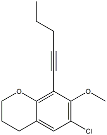 6-Chloro-7-methoxy-8-(1-pentynyl)-3,4-dihydro-2H-1-benzopyran Struktur