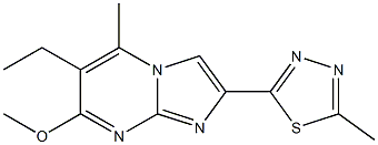 6-Ethyl-7-methoxy-5-methyl-2-(5-methyl-1,3,4-thiadiazol-2-yl)imidazo[1,2-a]pyrimidine Struktur