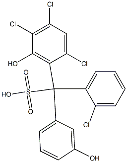 (2-Chlorophenyl)(2,4,5-trichloro-6-hydroxyphenyl)(3-hydroxyphenyl)methanesulfonic acid Struktur