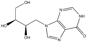 9-[(2R,3S)-2,3,4-Trihydroxybutyl]-9H-purin-6(1H)-one Struktur