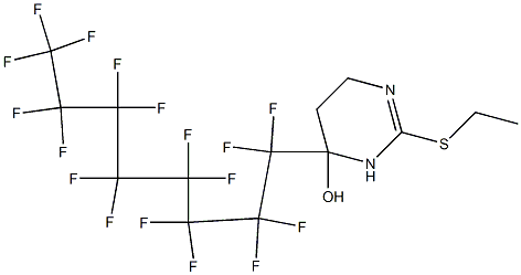 2-(Ethylthio)-4-(heptadecafluorooctyl)-3,4,5,6-tetrahydropyrimidin-4-ol Struktur