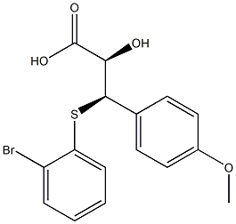 (2R,3R)-2-Hydroxy-3-(p-methoxyphenyl)-3-(o-bromophenylthio)propionic acid Struktur