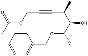 (4R,5R,6S)-4-Methyl-6-(benzyloxy)-2-heptyne-1,5-diol 1-acetate Struktur