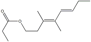 Propionic acid 3,4-dimethyl-3,5-octadienyl ester Struktur