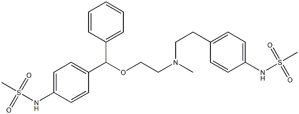 N-[4-[2-[N-Methyl-2-[(4-methylsulfonylaminophenyl)(phenyl)methoxy]ethylamino]ethyl]phenyl]methanesulfonamide Struktur