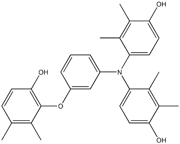 N,N-Bis(4-hydroxy-2,3-dimethylphenyl)-3-(6-hydroxy-2,3-dimethylphenoxy)benzenamine Struktur