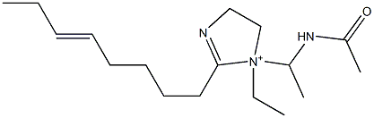 1-[1-(Acetylamino)ethyl]-1-ethyl-2-(5-octenyl)-2-imidazoline-1-ium Struktur