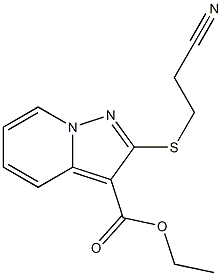 2-[(2-Cyanoethyl)thio]pyrazolo[1,5-a]pyridine-3-carboxylic acid ethyl ester Struktur