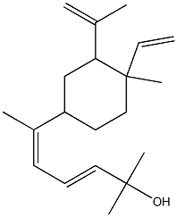 6-(3-Isopropenyl-4-methyl-4-vinylcyclohexan-1-yl)-2-methyl-3,5-heptadien-2-ol Struktur