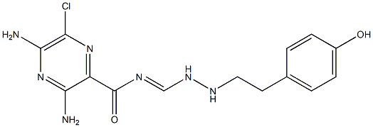 6-Chloro-2-[[(4-hydroxyphenethylamino)aminomethylene]carbamoyl]pyrazine-3,5-diamine Struktur