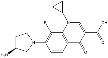 1-Cyclopropyl-7-[(3S)-3-amino-1-pyrrolidinyl]-8-fluoro-1,4-dihydro-4-oxoquinoline-3-carboxylic acid Struktur