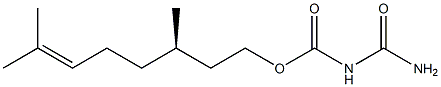 (+)-Allophanic acid (R)-3,7-dimethyl-6-octene-1-yl ester Struktur