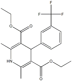 1,4-Dihydro-2,6-dimethyl-4-[m-(trifluoromethyl)phenyl]-3,5-pyridinedicarboxylic acid diethyl ester Struktur