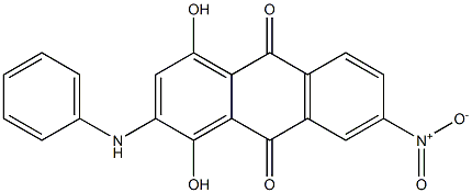 2-Anilino-1,4-dihydroxy-7-nitroanthraquinone Struktur