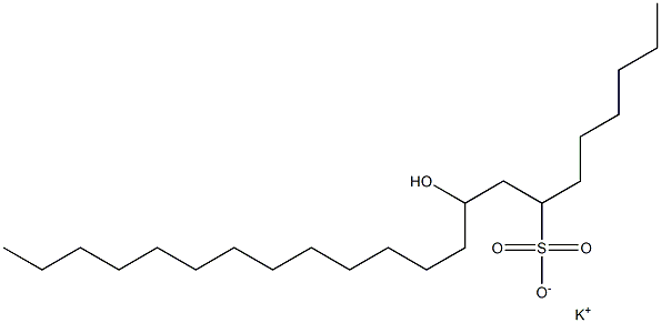 9-Hydroxydocosane-7-sulfonic acid potassium salt Struktur