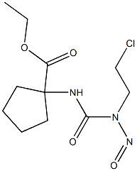 1-[3-(2-Chloroethyl)-3-nitrosoureido]-1-cyclopentanecarboxylic acid ethyl ester Struktur