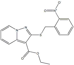 2-[[(2-Nitrophenyl)methyl]thio]pyrazolo[1,5-a]pyridine-3-carboxylic acid ethyl ester Struktur