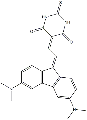 5-[2-[3,6-Bis(dimethylamino)-9H-fluoren-9-ylidene]ethylidene]-1,2-dihydro-2-thioxopyrimidine-4,6(3H,5H)-dione Struktur