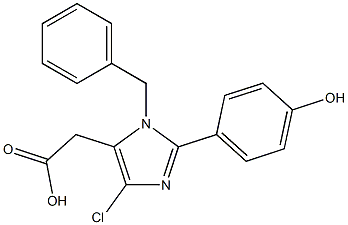 1-Benzyl-4-chloro-2-(4-hydroxyphenyl)-1H-imidazole-5-acetic acid Struktur