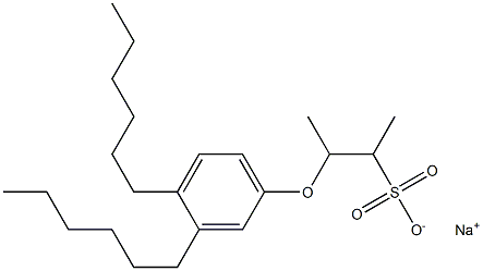 3-(3,4-Dihexylphenoxy)butane-2-sulfonic acid sodium salt Struktur