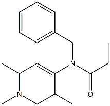 1,2,5-Trimethyl-1,2,5,6-tetrahydro-4-[benzyl(propionyl)amino]pyridine Struktur