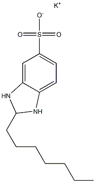 2,3-Dihydro-2-heptyl-1H-benzimidazole-5-sulfonic acid potassium salt Struktur