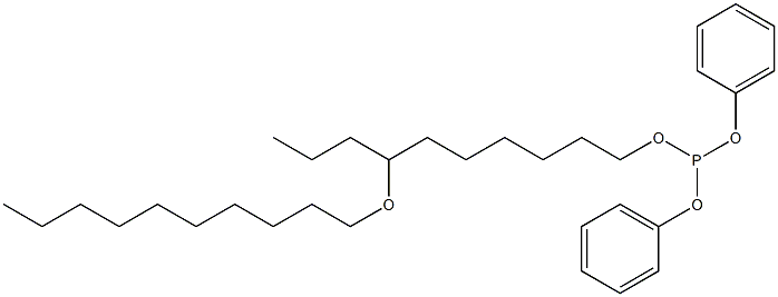 Phosphorous acid 7-(decyloxy)decyldiphenyl ester Struktur