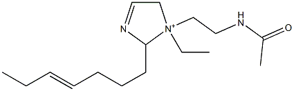 1-[2-(Acetylamino)ethyl]-1-ethyl-2-(4-heptenyl)-3-imidazoline-1-ium Struktur