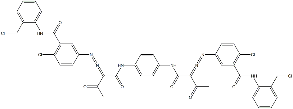 3,3'-[1,4-Phenylenebis[iminocarbonyl(acetylmethylene)azo]]bis[N-[2-(chloromethyl)phenyl]-6-chlorobenzamide] Struktur