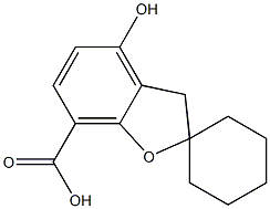 4-Hydroxyspiro[benzofuran-2(3H),1'-cyclohexane]-7-carboxylic acid Struktur