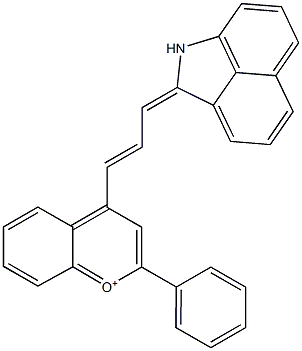 4-[3-[(1,2-Dihydrobenz[cd]indol)-2-ylidene]-1-propenyl]-2-(phenyl)-1-benzopyrylium Struktur